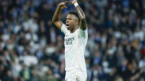 Vinicius, durante el partido de la Champions entre el Real Madrid y el Manchester City