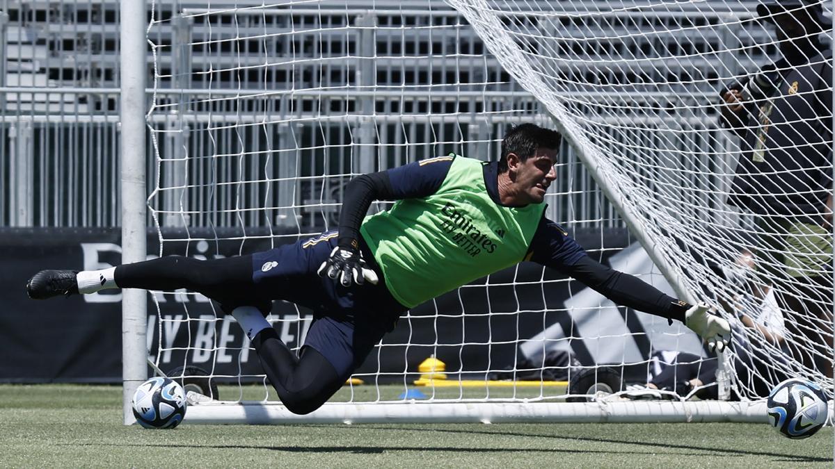 Courtois, en un entrenamiento de pretemporada