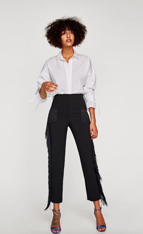 Locos por los flecos: pantalón de Zara