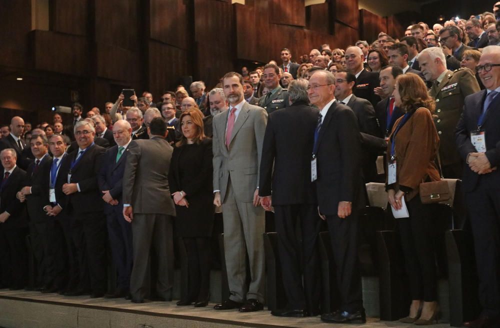 El rey Felipe VI inaugura la sexta edición del Foro Transfiere en el Palacio de Ferias y Congresos de Málaga.