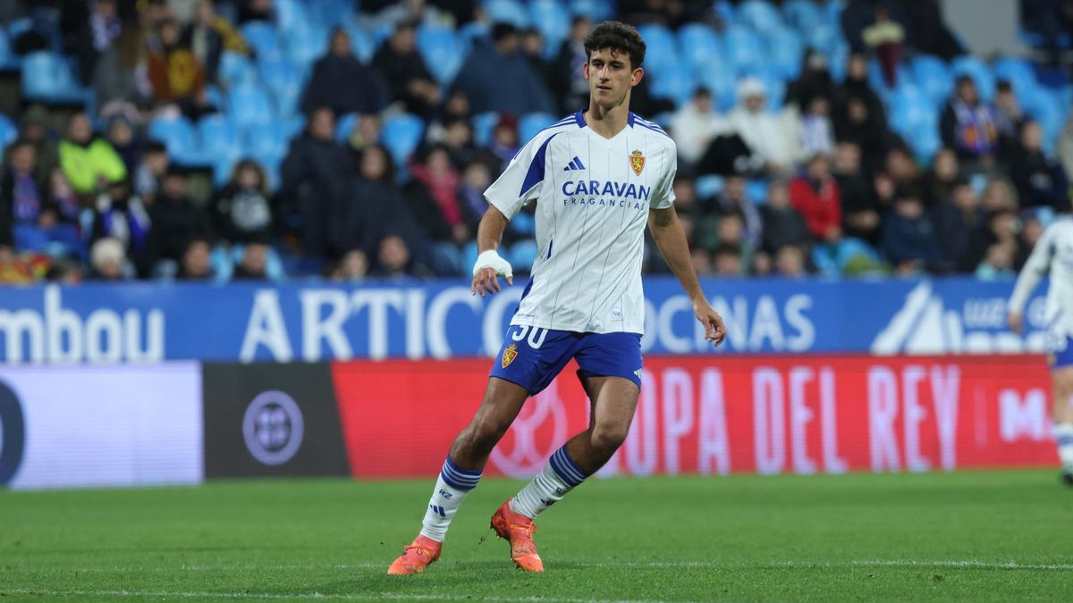 Aitor Mañas, en el partido en La Romareda ante el Granada en Copa.