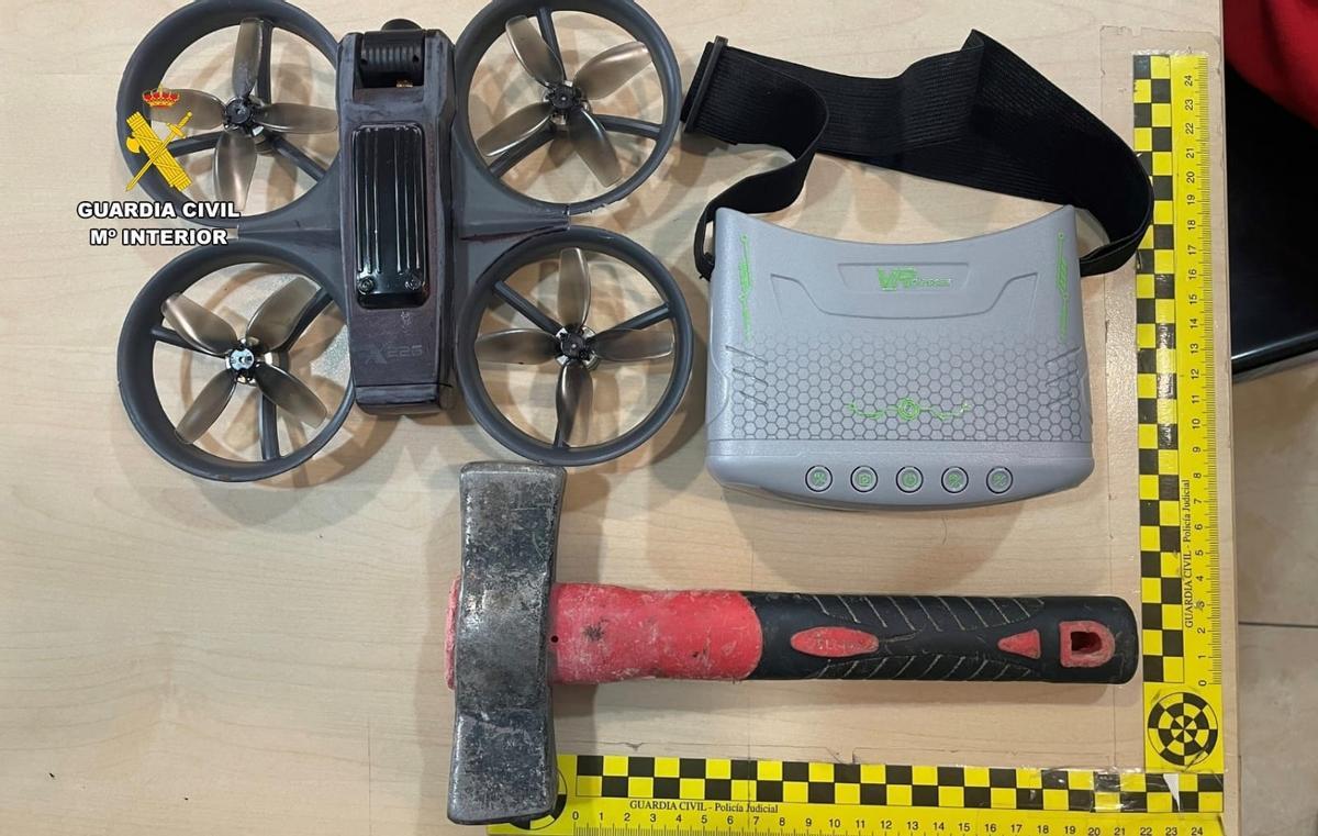 Materiales utilizados en los robos.