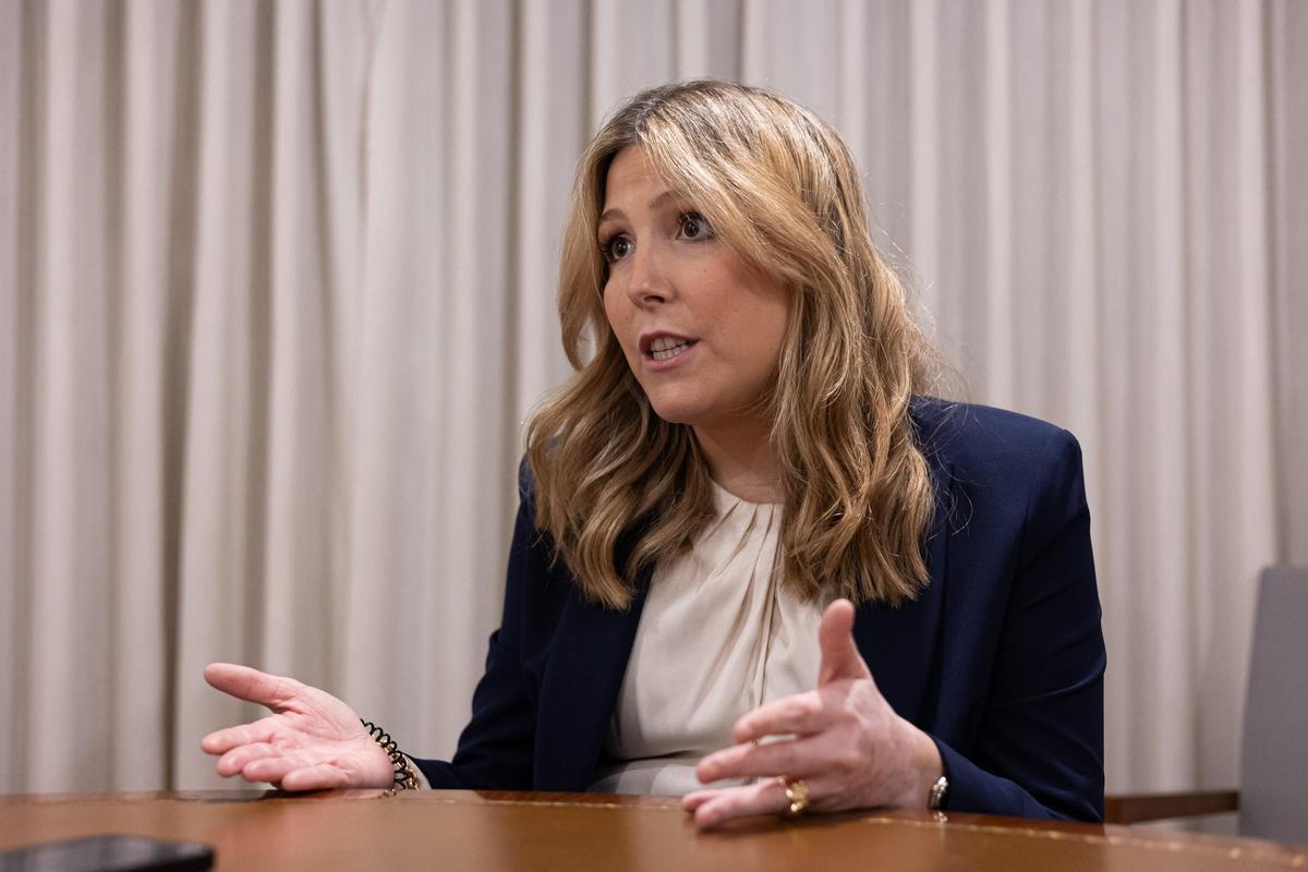 María Palacios, durante un instante de la entrevista con este diario.