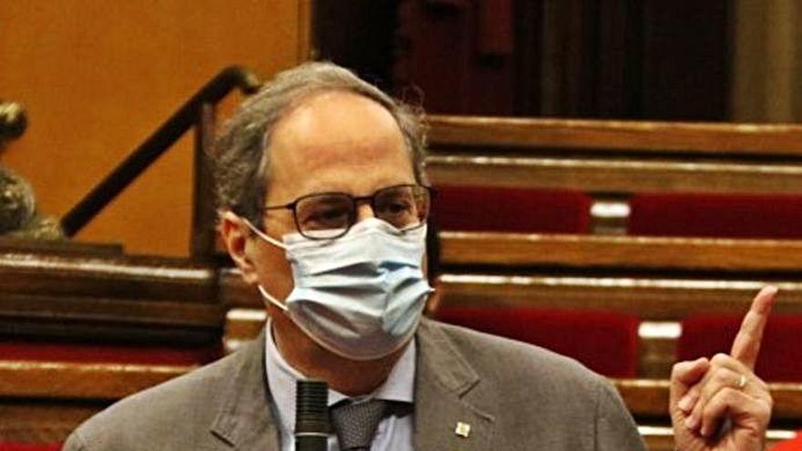 El president Quim Torra, al ple d&#039;ahir.