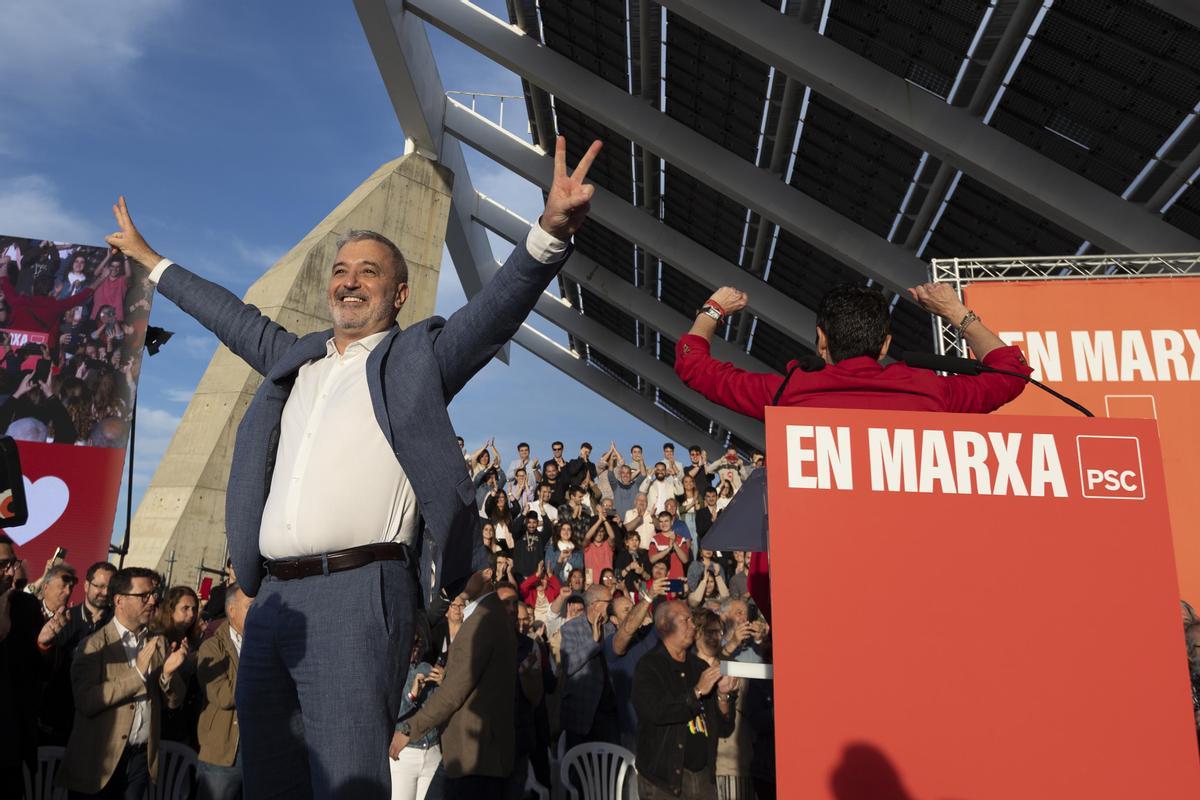 Acto del PSC con Jaume Collboni y Pedro Sánchez en el Fòrum