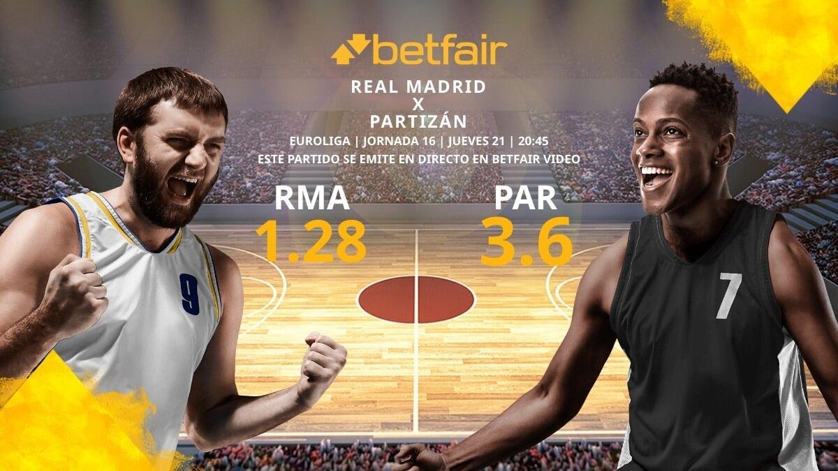 Real Madrid Baloncesto vs. KK Partizan: horario, TV, estadísticas, clasificación y pronósticos