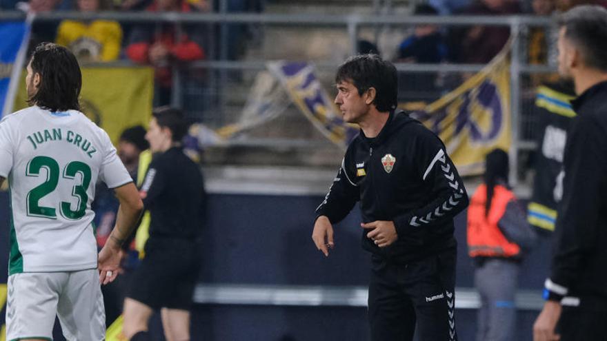 Pacheta, durante el partido frente al Cádiz