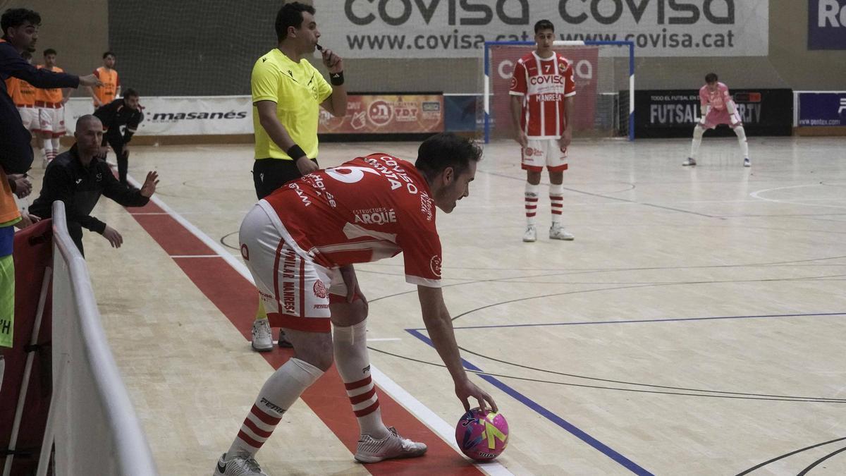 Santa i David Lozano, autors dels dos darrers gols del Covisa Manresa