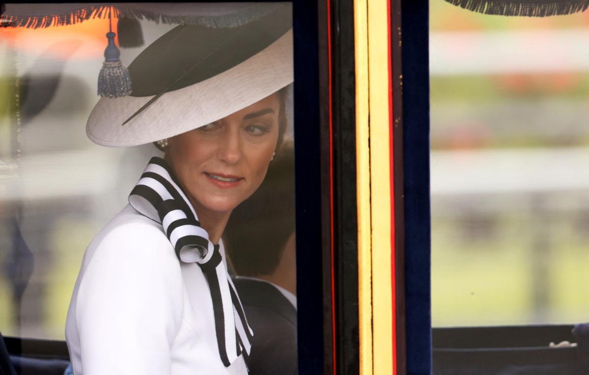 Britains Catherine, Princess of Wales attends the Trooping the Colour parade to honour Britains King Charles on his official birthday in London, Britain, June 15, 2024. REUTERS/Hollie Adams