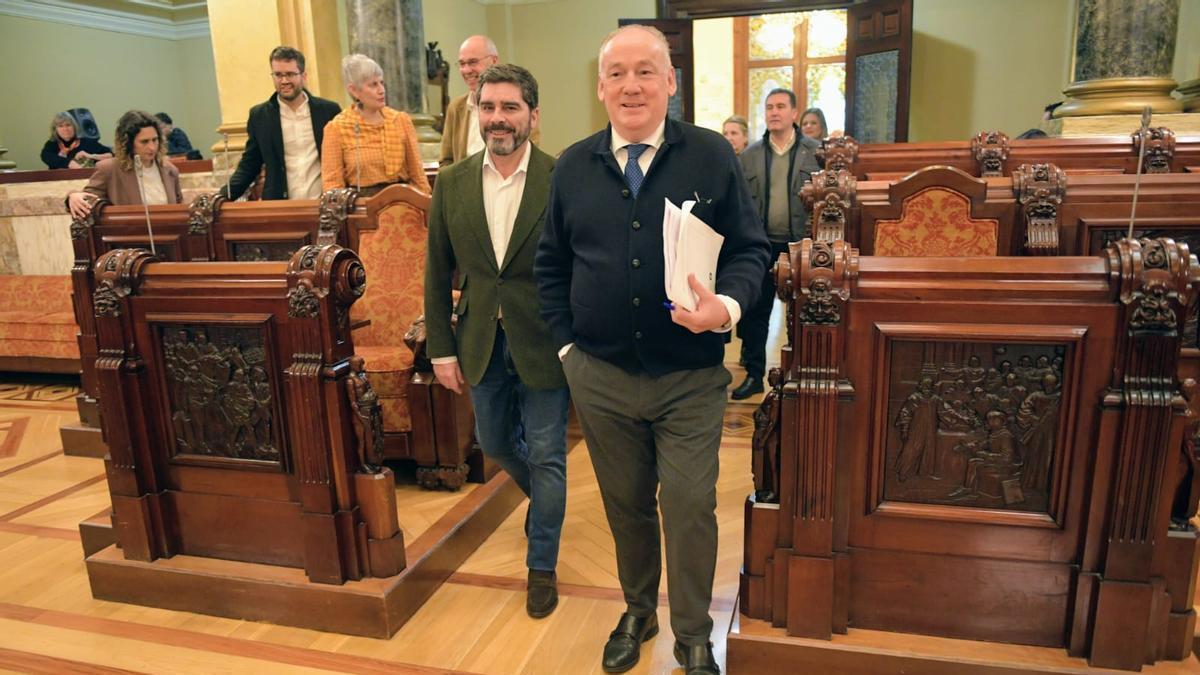 Miguel Lorenzo, al inicio del pleno extraordinario en A Coruña por la renuncia al Mundial 2030.