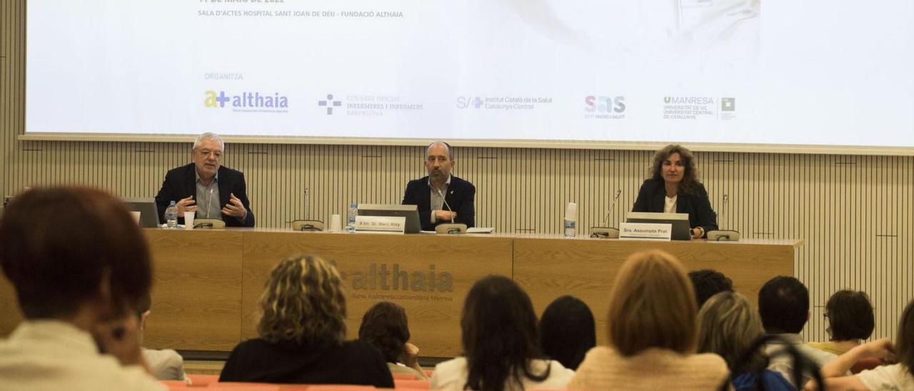 Manel Jovells, Marc Aloy i Assumpta Prat, a la inauguració del Dia Internacional de la Infermeria