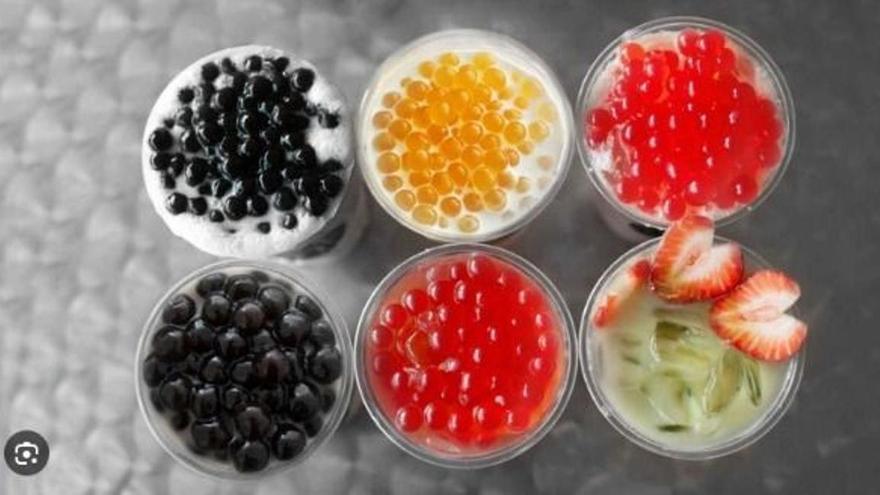 Perlas de gelatina elaboradas con frutas para añadir al bubble tea.