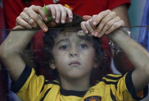 La selección española contó con el apoyo de la afición ante Uruguay