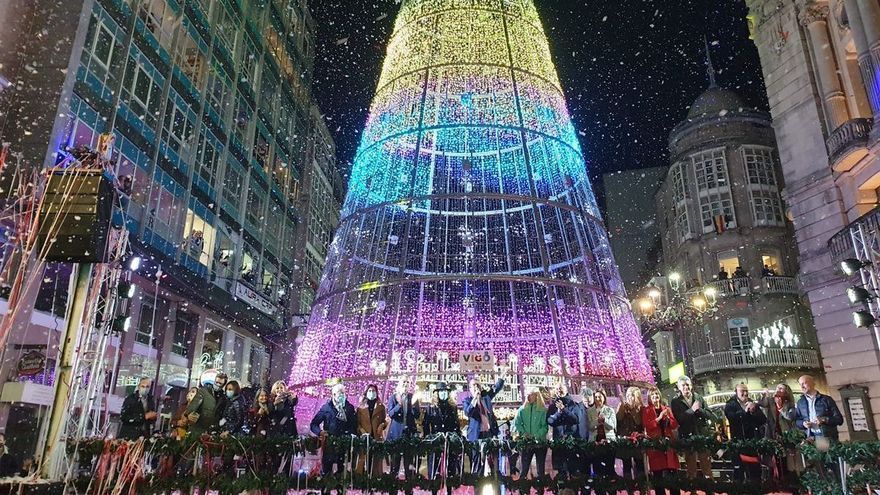 Luces de Navidad en Vigo.