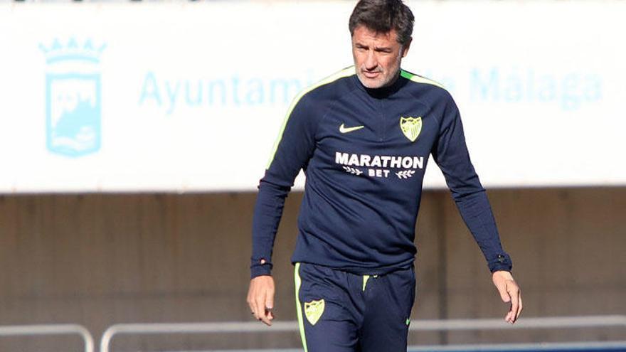 Míchel durante una sesión de entrenamiento.