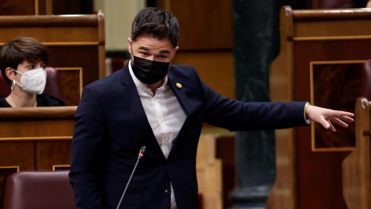 Gabriel Rufián , en el pleno del Congreso.