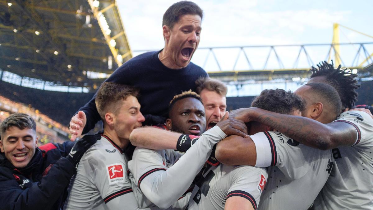 El Leverkusen celebró el empate contra el Borussia Dortmund con mucha ilusión (1-1)
