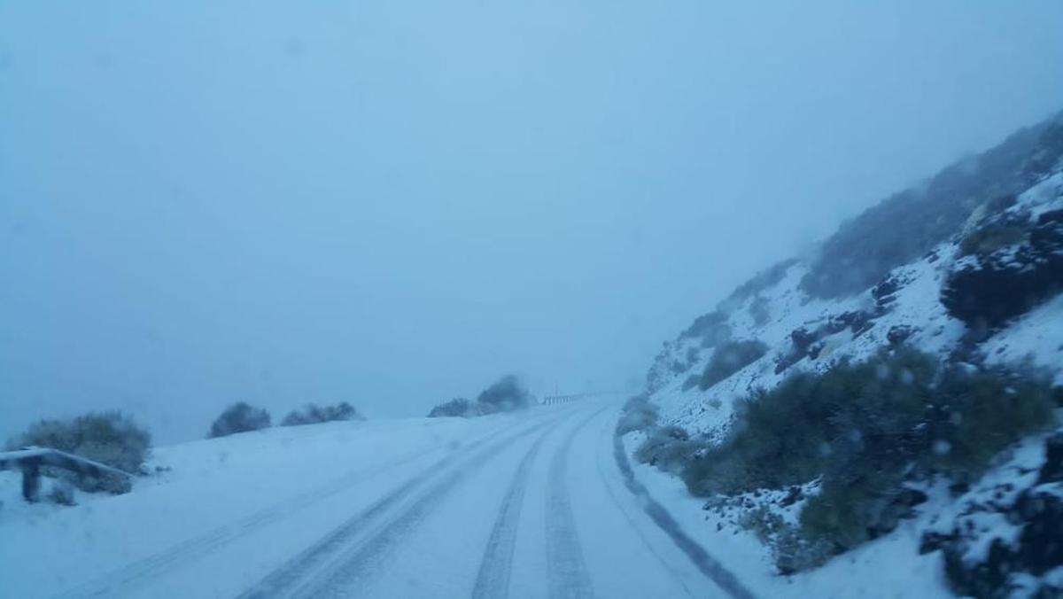 Nieve en el Teide, noviembre de 2018