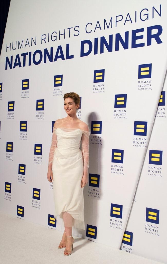 Anne Hathaway en la cena anual de la Campaña por los Derechos Humanos 2018