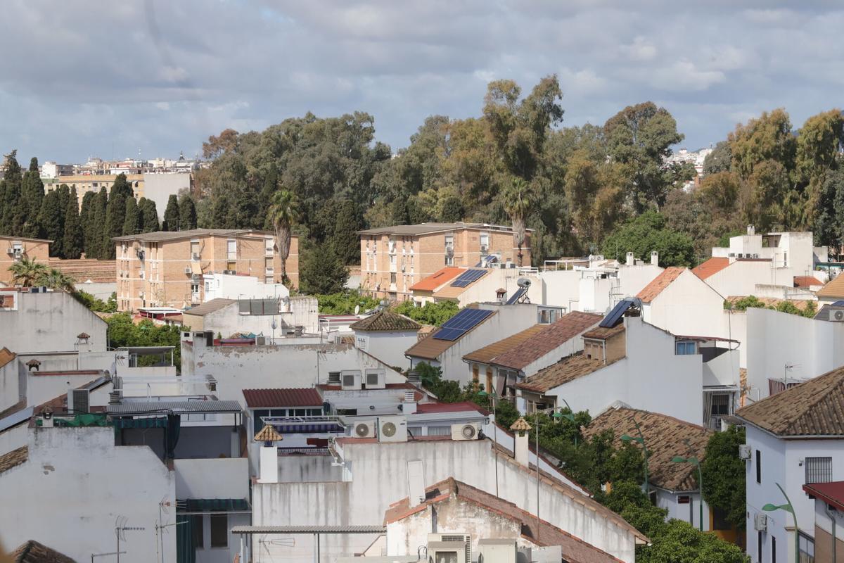 Vista del barrio de Cañero desde la iglesia, Pablo Garzón párroco