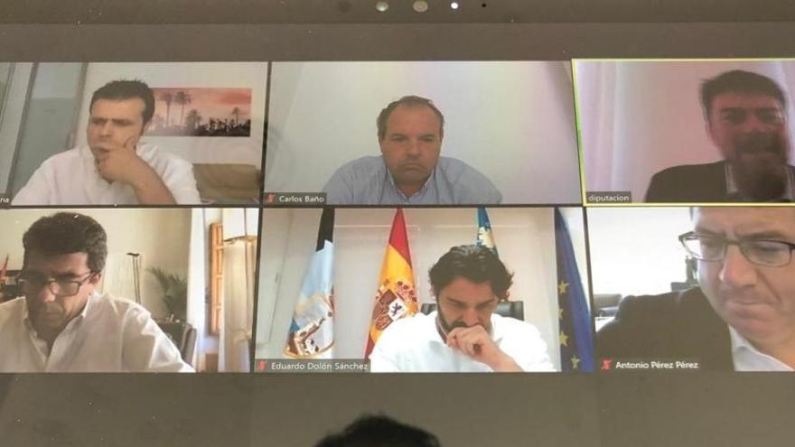 Reunión solidaria que ha celebrado hoy la entidad por videoconferencia con distintos representantes políticos de la provincia