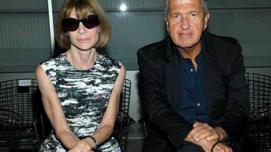 Anna Wintour, de &quot;Vogue&quot;, y Testino, en la New York Fashion Week.