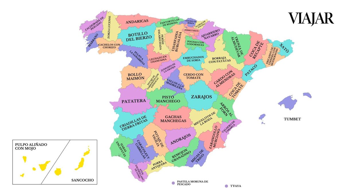 El mapa de España con el plato de comida más infravalorado: uno por provincia