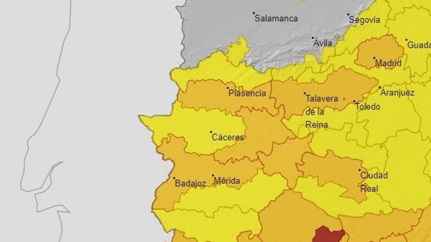 Cuatro comarcas extremeñas activarán este viernes el aviso naranja por altas temperaturas