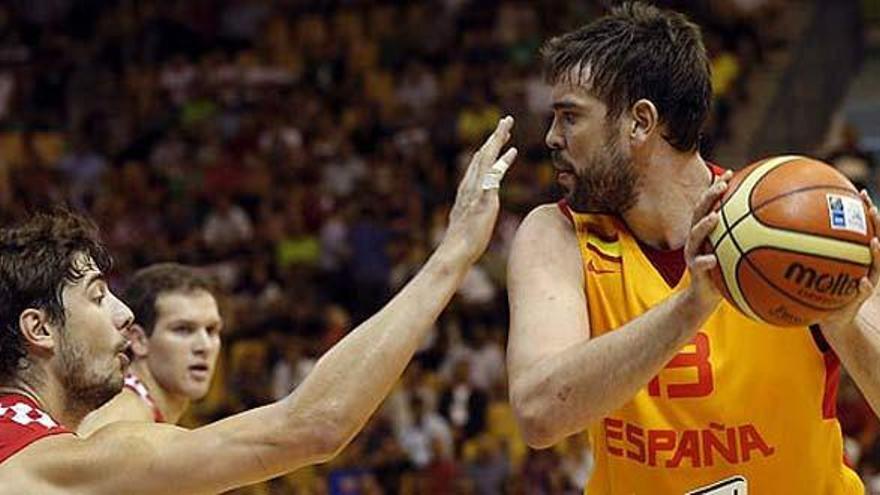 Gasol durante el partido España - Croacia.