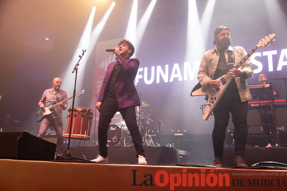 Concierto en Madrid de Arde Bogotá, Carmesí y Funambulista promocionando los Festivales de la Región de Murcia