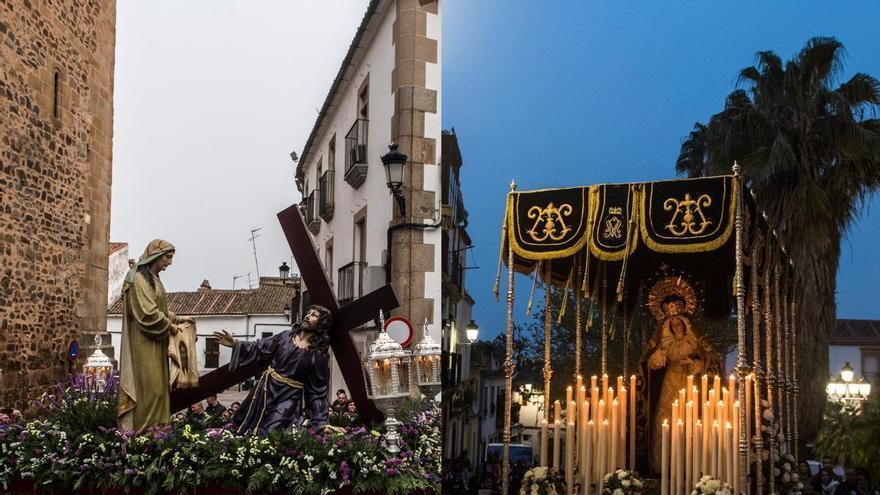 La Procesión del Silencio de Cáceres renueva su imagen con un tratamiento floral inédito en sus pasos