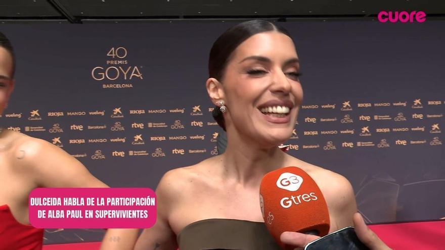 Dulceida habla en los Premios Goya 2026 de la participación de Alba Paul en 'Supervivientes': 'Si tenemos dos, no vas"