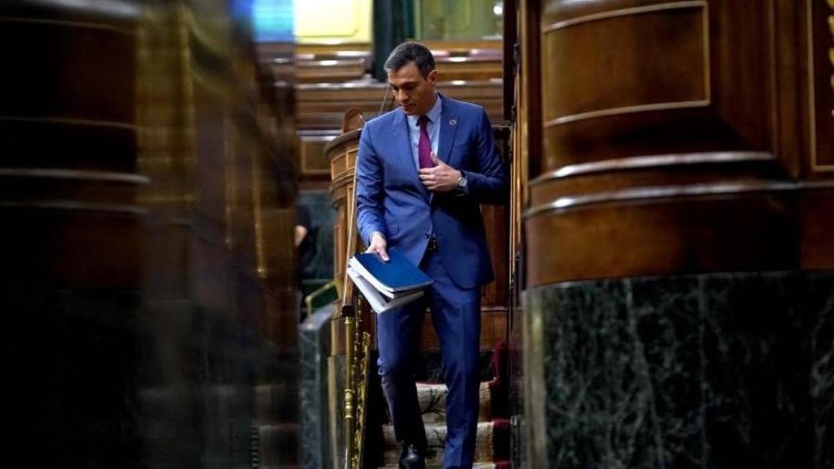 El presidente del Gobierno, Pedro Sánchez, durante el debate del estado de la nación.