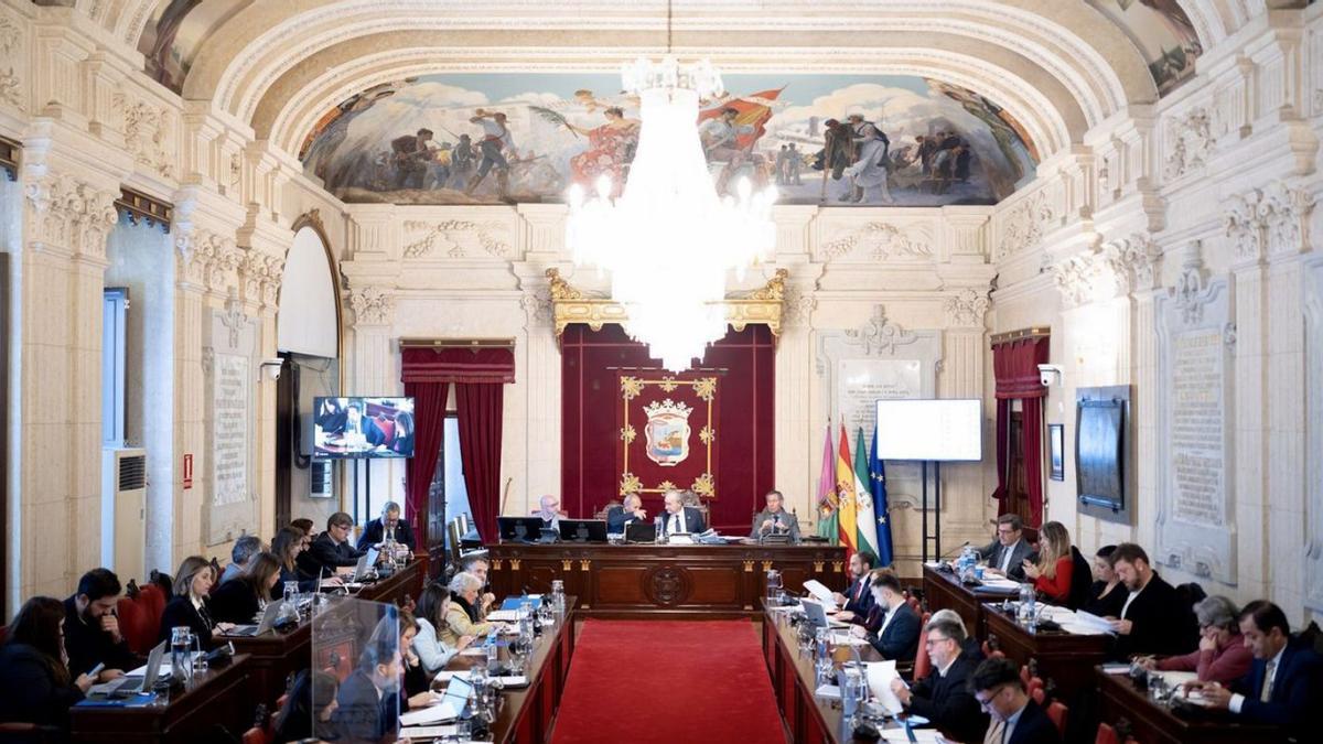 Pleno del Ayuntamiento de la capital malagueña.