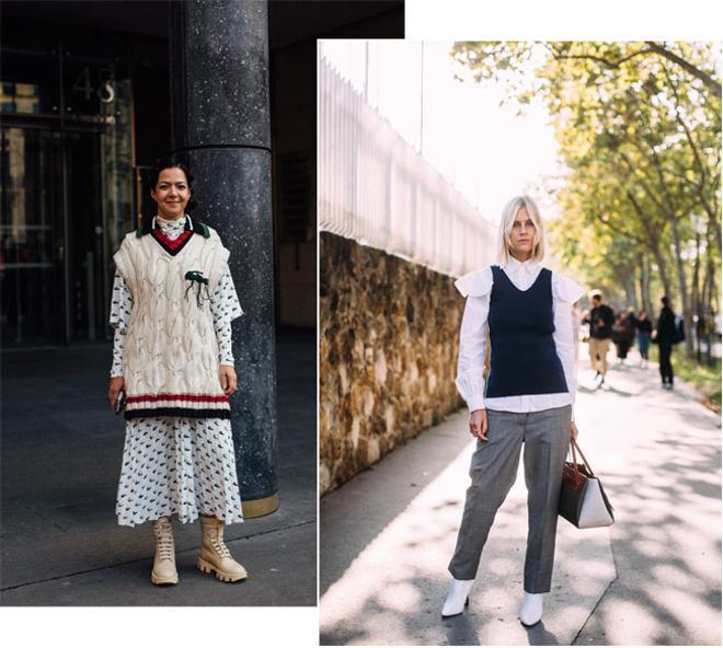Looks con chaleco de punto vistos en el 'street style' de París