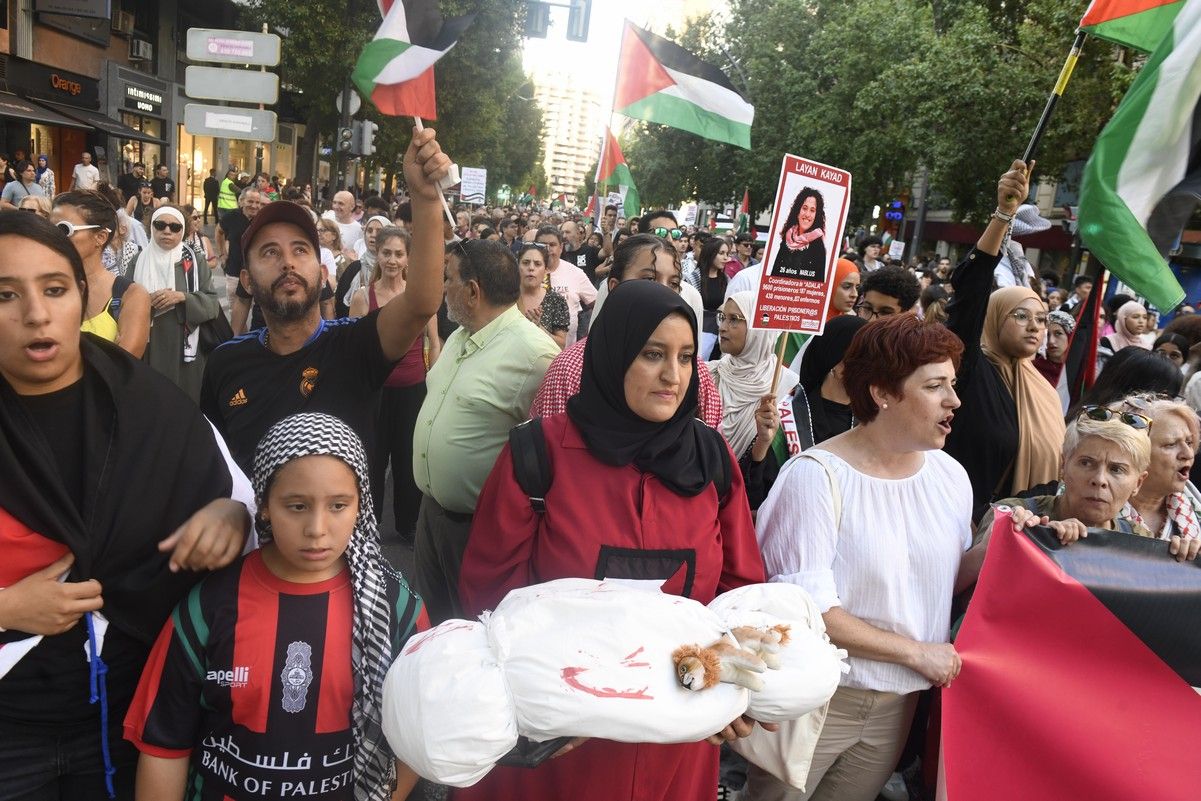 La manifestación de Murcia a favor de Gaza, en imágenes