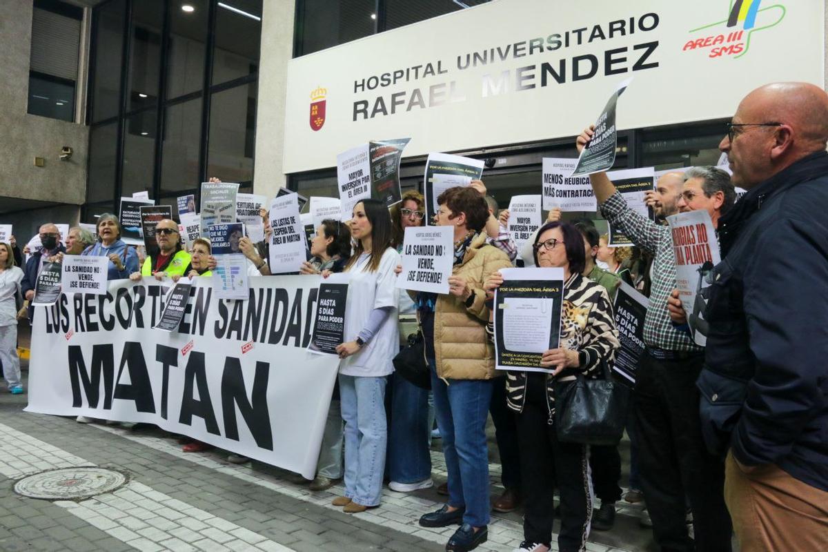 Protesta en el Rafael Méndez.