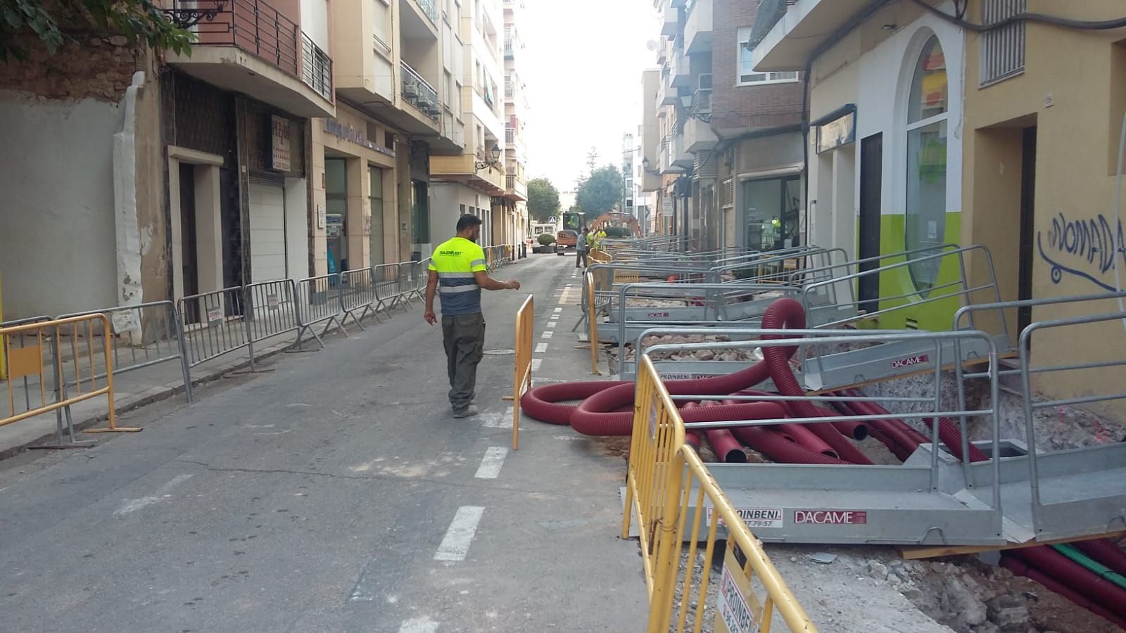 Así están las obras de las calles que rodean el Ayuntamiento de Gandia