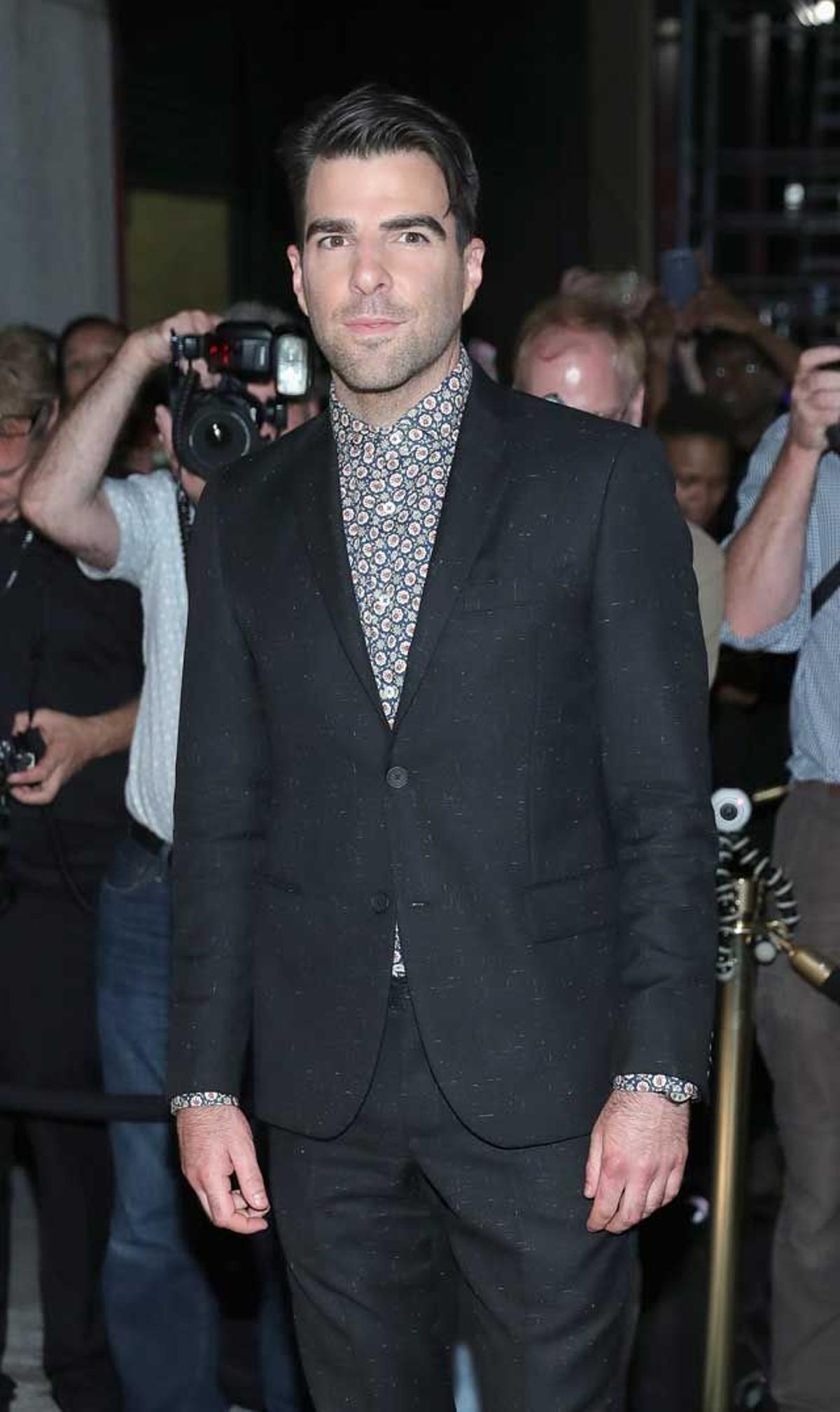 Zachary Quinto en la New York Fashion Week.