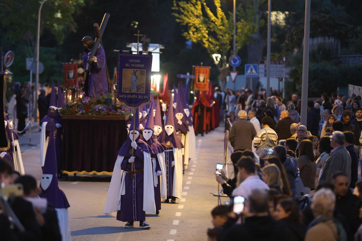 Procesión del Viernes Santo en Santa Eulària el año pasado.