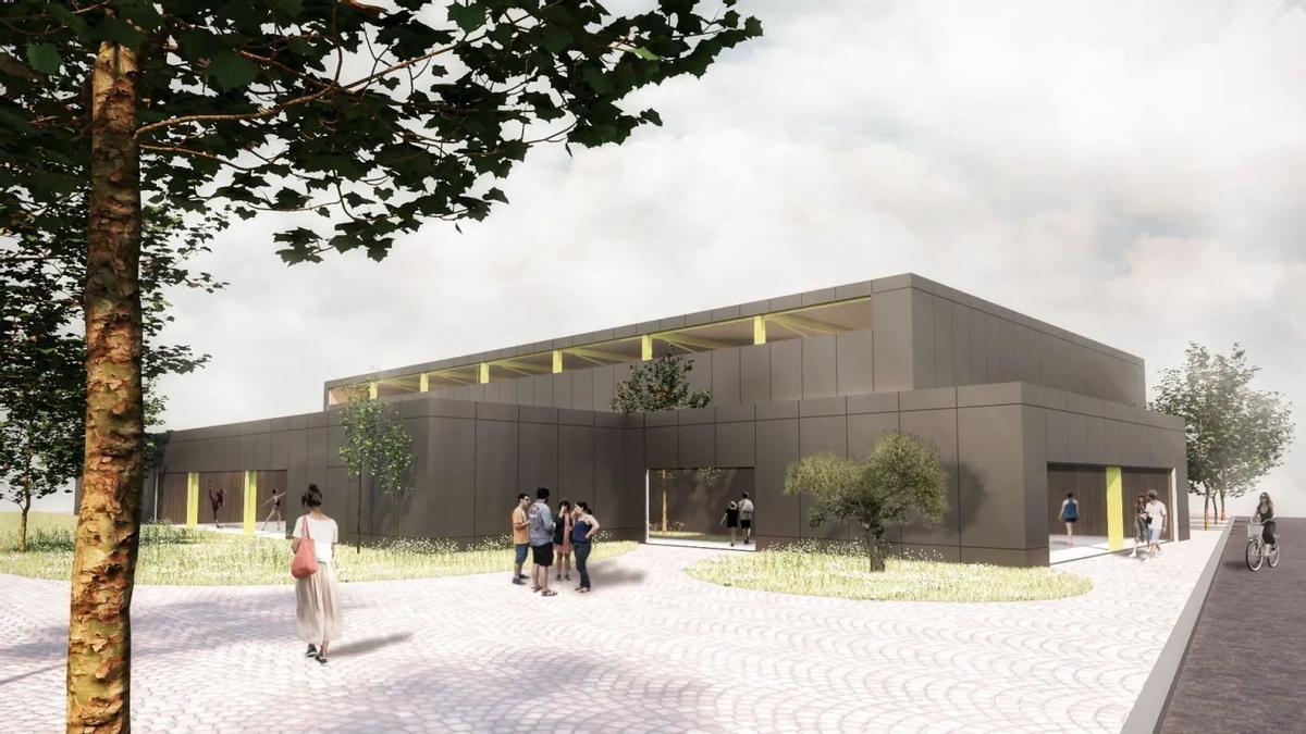 Recreación de cómo será el futuro polideportivo de Alcañiz.