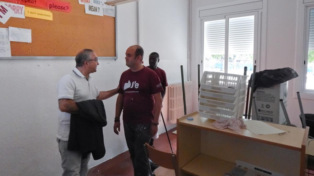 El alcalde accidental de Terrassa, Manel Pérez, visita las obras del edificio Egara del Centro de Formación de Personas Adultas