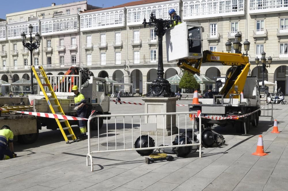 Reponen la farola que hirió a un turista