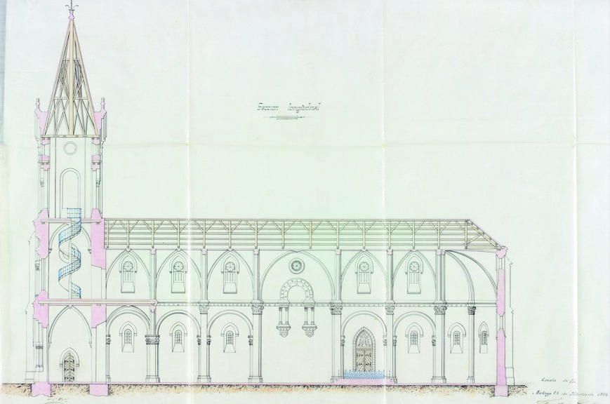 Proyecto de iglesia parroquial para los terrenos urbanizados del Guadalmedina, del arquitecto Francisco de Paula Berrocal.