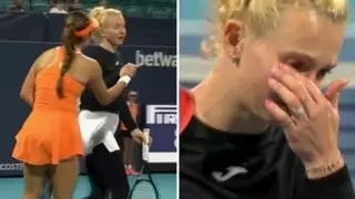 La reacción viral de Siniakova: se marcha llorando y evita hablar con su rival