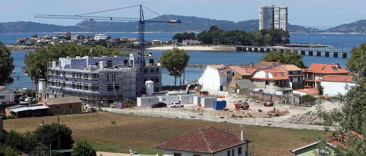 Edificio en construcción en Canido, una de las zonas más exclusivas de Vigo.