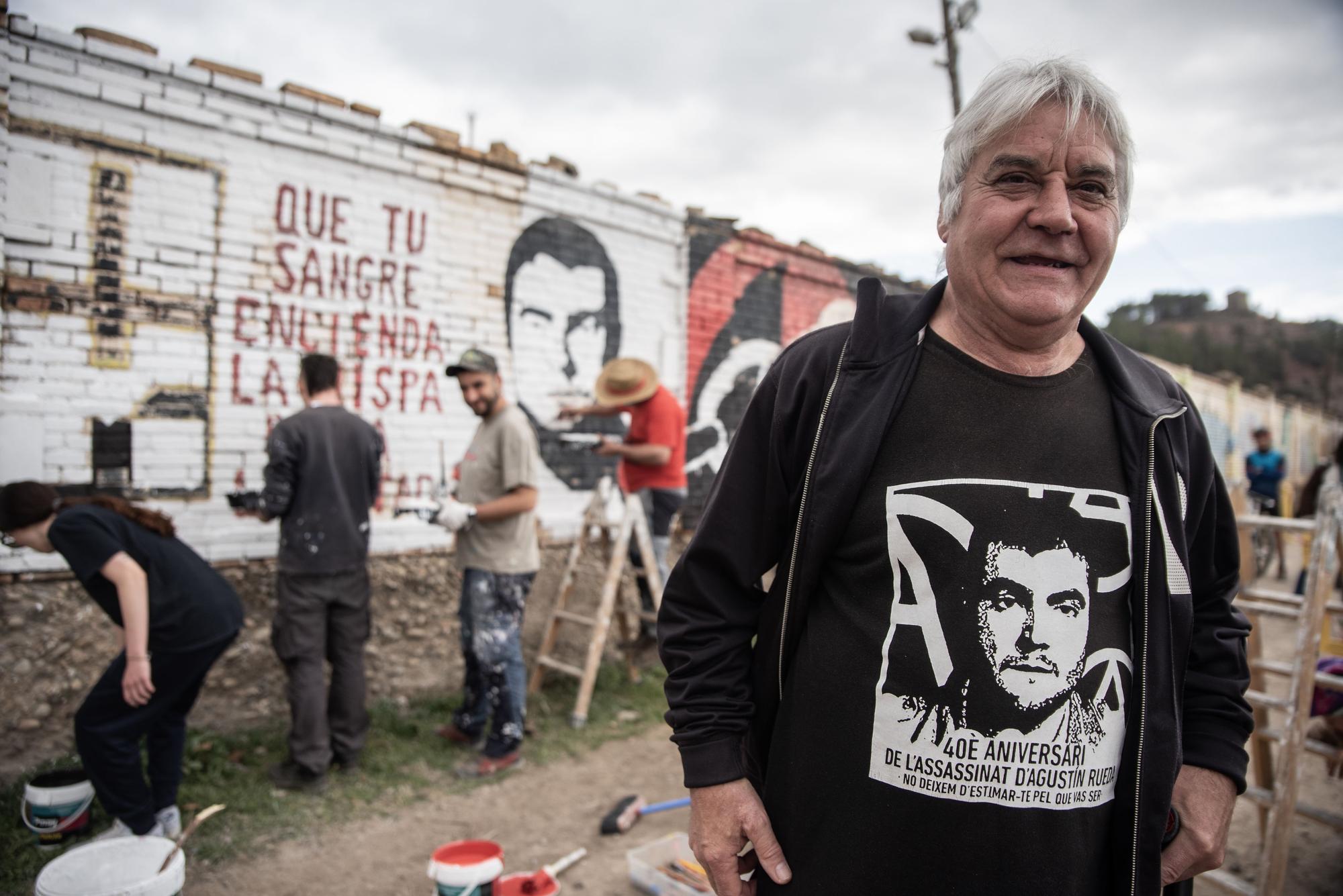 El mural d'Agustín Rueda de Sallent torna a agafar color de nou