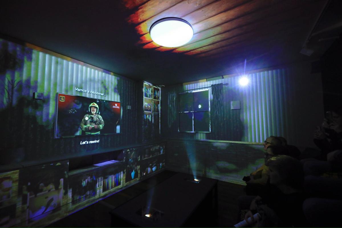 Un momento de la recreación de las llamas.