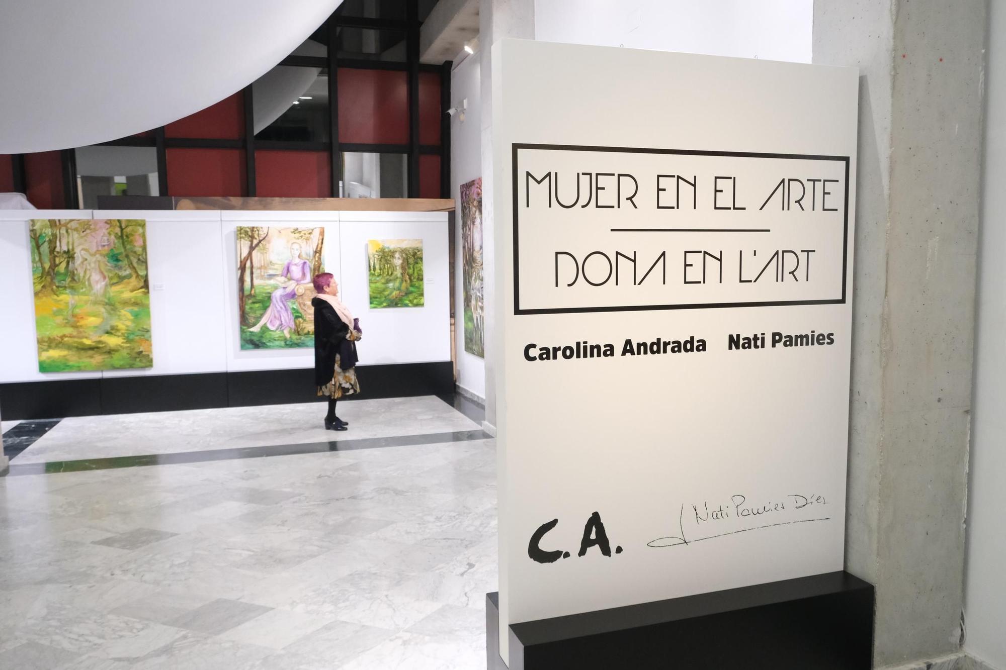 El realismo de Nati Pamies y el estilo onírico de Carolina Andrada, en la exposición "Mujer en el Arte" en Crevillent