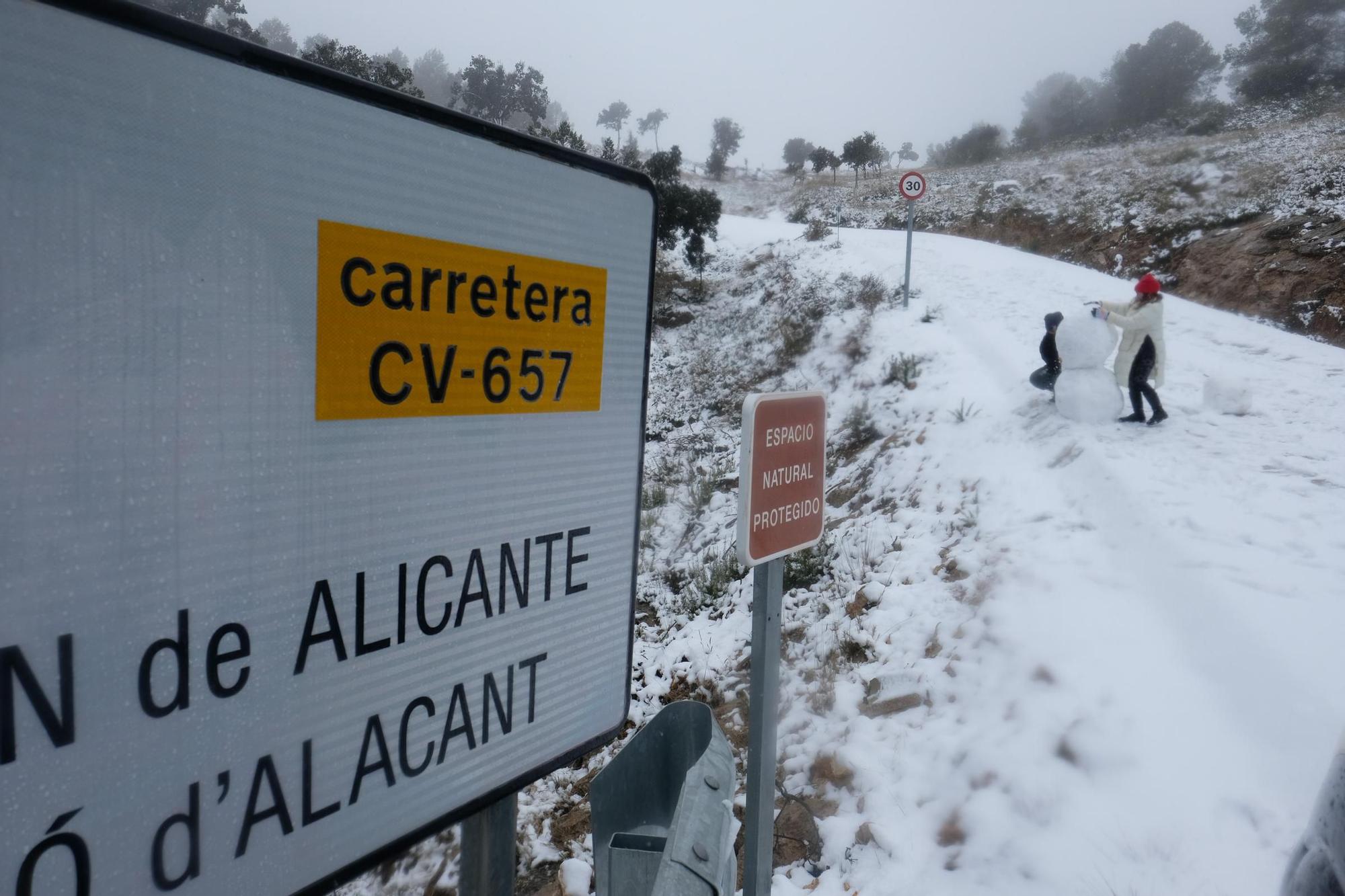 Nevada en el Alto Vinalopó